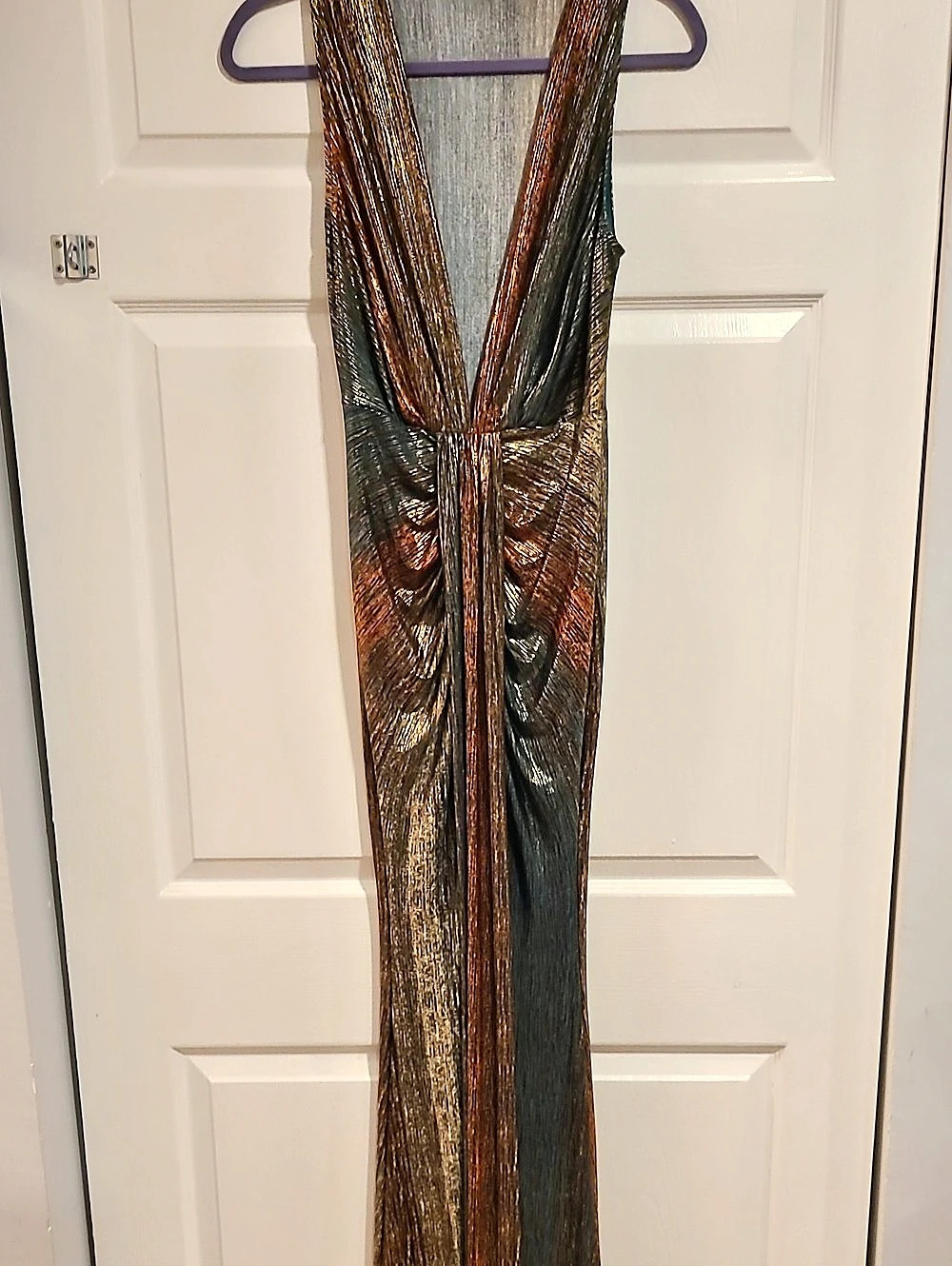 Metallic Abstract Maxi Dress